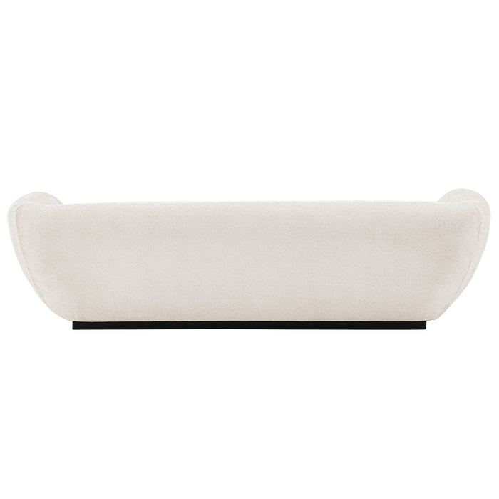 Manhattan Comfort Contemporary Ulka Chenille Sofa with Pillows - Cream