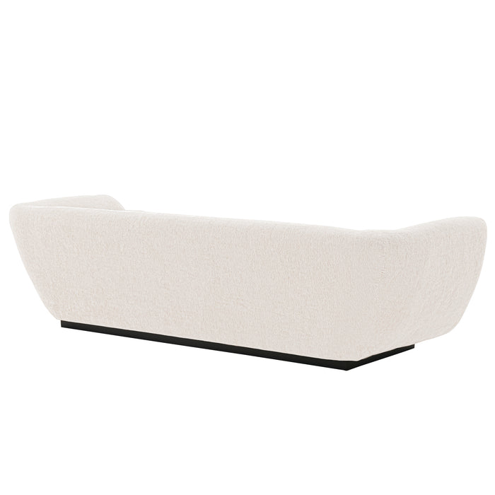 Manhattan Comfort Contemporary Ulka Chenille Sofa with Pillows - Cream