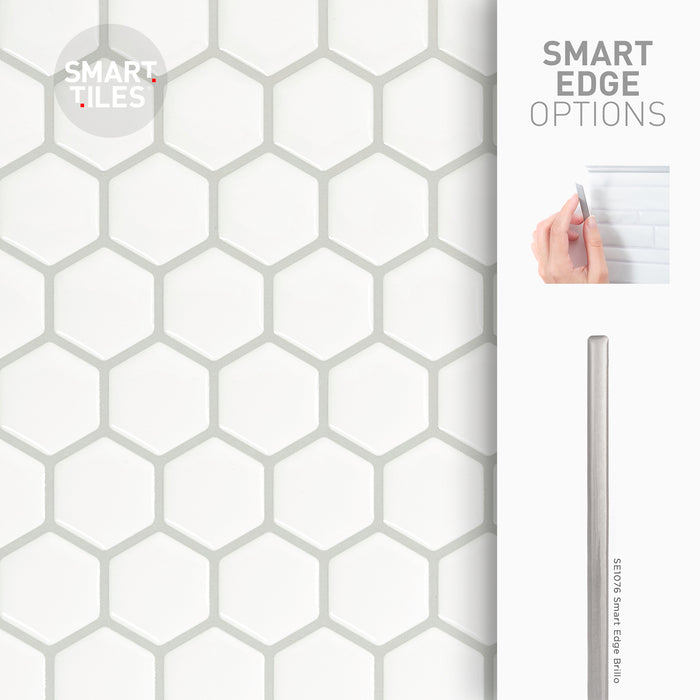 Smart Tiles Peel and Stick 4-Sheet 11 x 10 Backsplash - Hexago