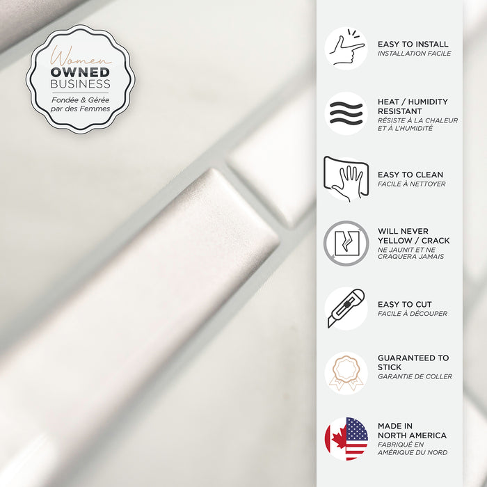 Smart Tiles Peel and Stick 4-Sheet 12 x 10 Backsplash - Milano Carrera