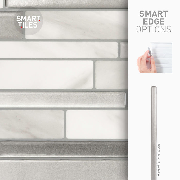 Smart Tiles Peel and Stick 4-Sheet 12 x 10 Backsplash - Milano Carrera