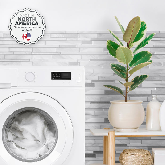 Smart Tiles Peel and Stick 4-Sheet 12 x 10 Backsplash - Milano Carrera