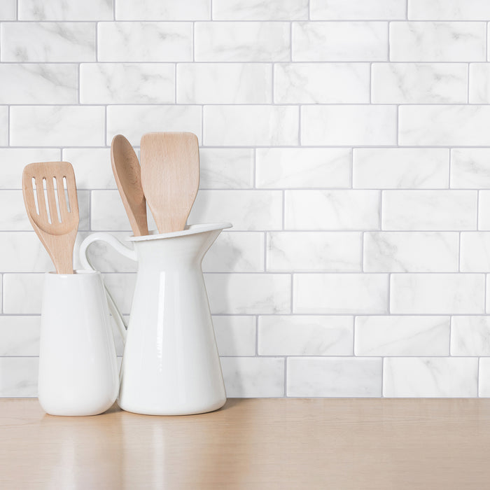 Smart Tiles Peel and Stick 4-Sheet 12 x 9 Backsplash - Metro Carrera