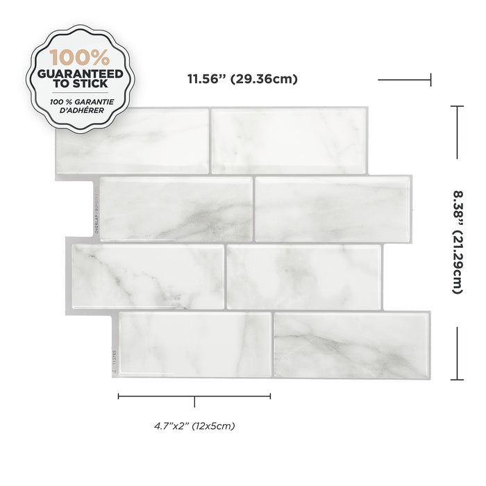 Smart Tiles Peel and Stick 4-Sheet 12 x 9 Backsplash - Metro Carrera
