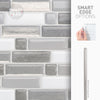 Smart Tiles Peel and Stick 4-Sheet 10 x 10 Backsplash - Crescendo Agati|Dosseret Smart Tiles peler et coller 10 x 10, 4 feuilles - Crescendo Agati