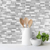 Smart Tiles Peel and Stick 4-Sheet 10 x 10 Backsplash - Crescendo Agati|Dosseret Smart Tiles peler et coller 10 x 10, 4 feuilles - Crescendo Agati