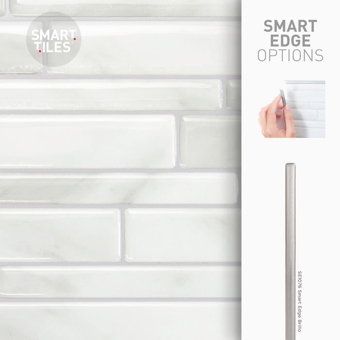 Smart Tiles Peel and Stick 4-Sheet 12 x 10 Backsplash - Milano Massa