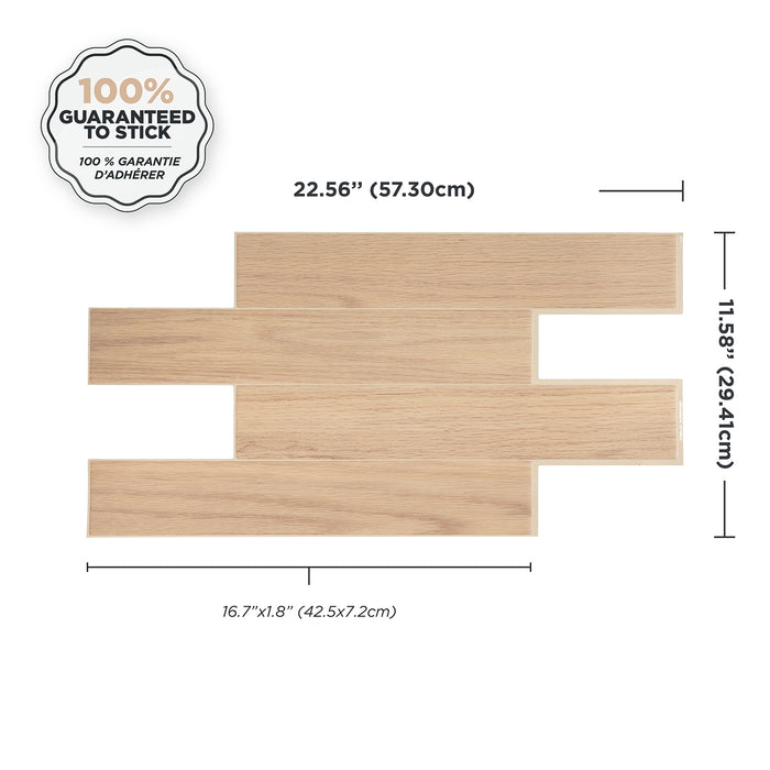 Smart Tiles Peel and Stick 2-Sheet 23 x 12 Backsplash - Norway Oak