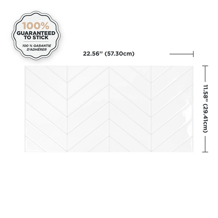 Smart Tiles Peel and Stick 2-Sheet 23 x 12 Backsplash - Blok Chevron