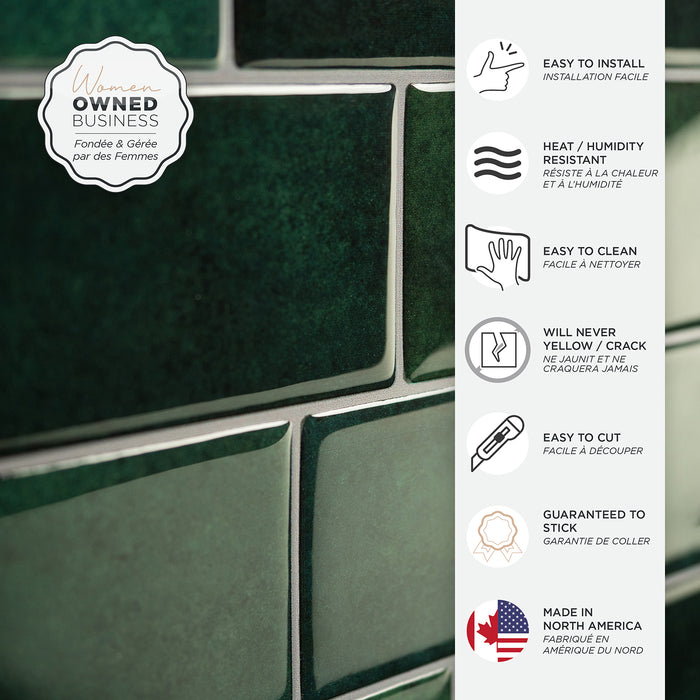 Smart Tiles Peel and Stick 4-Sheet 12 x 9 Backsplash - Metro Fiona