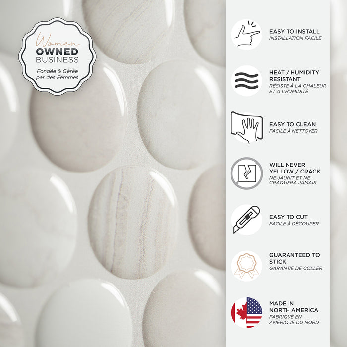 Smart Tiles Peel and Stick 4-Sheet 9 x 9 Backsplash - Penny Terra