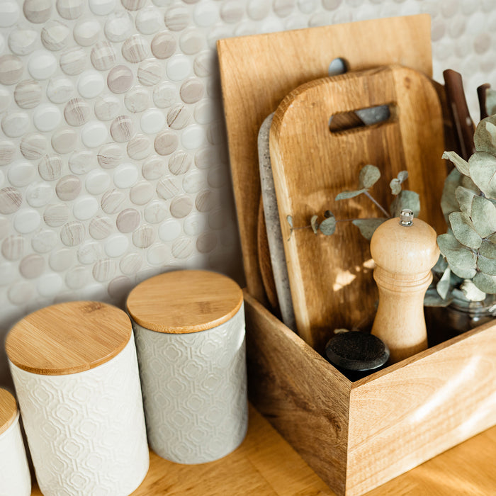 Smart Tiles Peel and Stick 4-Sheet 9 x 9 Backsplash - Penny Terra