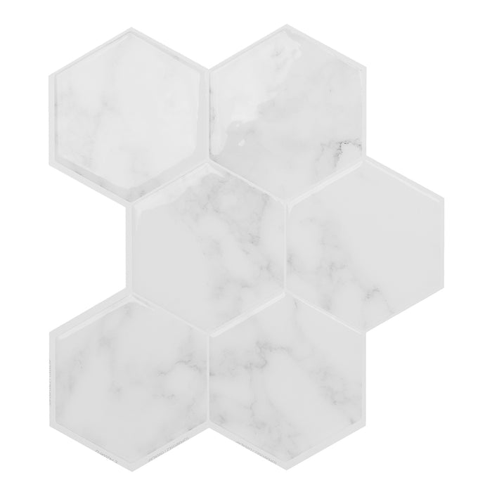 Smart Tiles Peel and Stick 4-Sheet 10 x 11 Backsplash - Hexa Yule