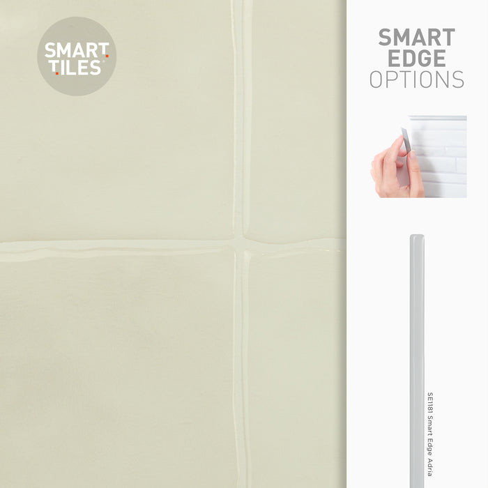 Smart Tiles Peel and Stick 4-Sheet 9 x 9 Backsplash - Zellige Oia