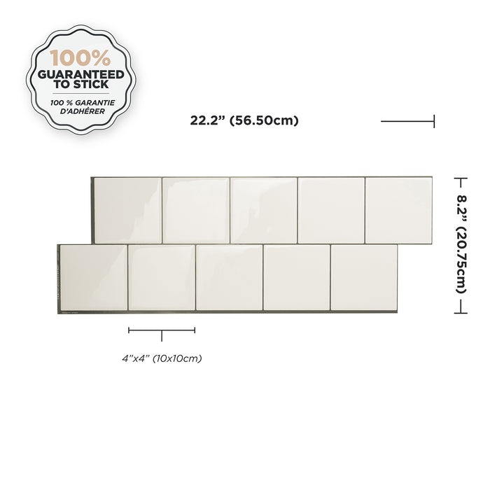 Smart Tiles Peel and Stick 2-Sheet 22 x 8 Backsplash - Square Velden