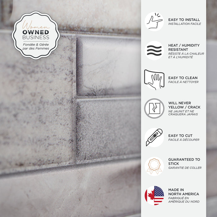 Smart Tiles Peel and Stick 2-Sheet 23 x 11 Backsplash - Pietra Pozzuoli