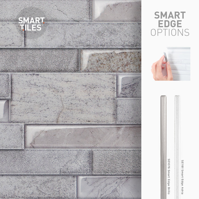Smart Tiles Peel and Stick 2-Sheet 23 x 11 Backsplash - Pietra Pozzuoli
