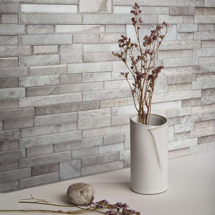 Smart Tiles Peel and Stick 2-Sheet 23 x 11 Backsplash - Pietra Pozzuoli