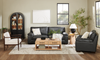 Classico 90" Genuine Leather Sofa with Wood Legs – Carbon Grey | Sofa Classico de 90 po en cuir véritable avec pattes en bois - gris carbone