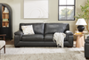 Classico 90" Genuine Leather Sofa with Wood Legs – Carbon Grey | Sofa Classico de 90 po en cuir véritable avec pattes en bois - gris carbone