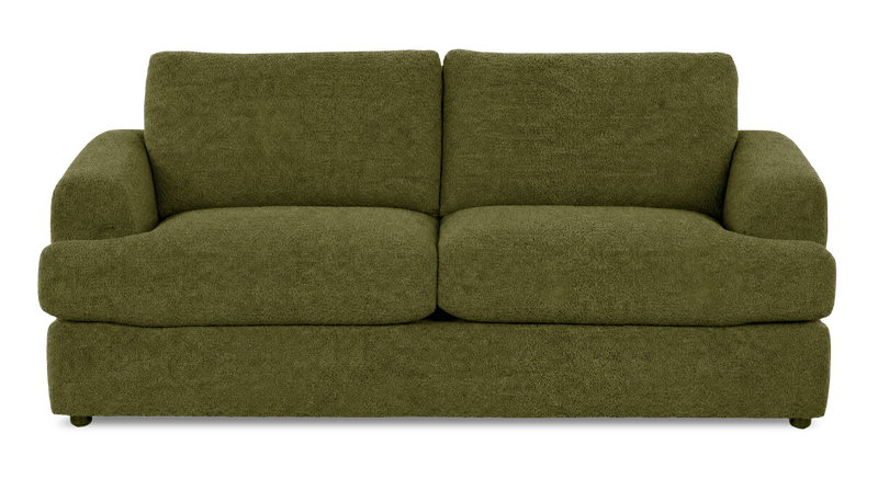 Made in Canada Customizable Sofa Lab Curve 86\" Fabric Condo Sofa  – Chenille Moss