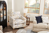 Made in Canada Sofa Lab Customizable Club 36" Fabric Accent Chair with Wood Legs – Dust Accent Fabric | Fauteuil d’appoint personnalisable Club de Sofa Lab de 36 po fabriqué au Canada en tissu avec pattes en bois - tissu décoratif Dust