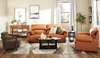 Momento 54" Genuine Leather Power Reclining Chair – Caramel | Fauteuil à inclinaison électrique Momento de 54 po en cuir véritable - caramel