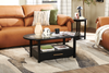 Dalton 47.5" Coffee Table with Glass Top and Drawer - Black  | Table à café Dalton de 47.5 po avec dessus en verre et tiroir - noire