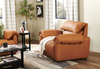 Momento 54" Genuine Leather Power Reclining Chair – Caramel | Fauteuil à inclinaison électrique Momento de 54 po en cuir véritable - caramel