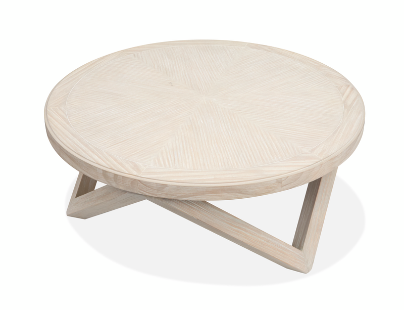 Albion 40” Contemporary Round Coffee Table - Coconut Cream