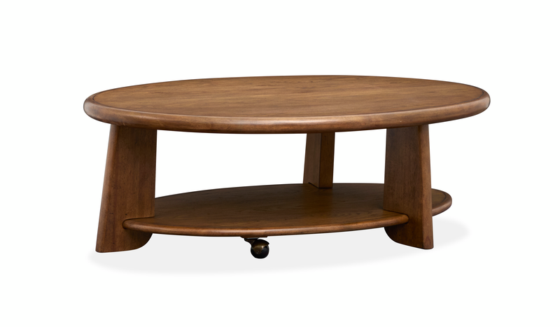Baltic 30\" Contemporary Coffee Table with Shelf - Tawny Brown