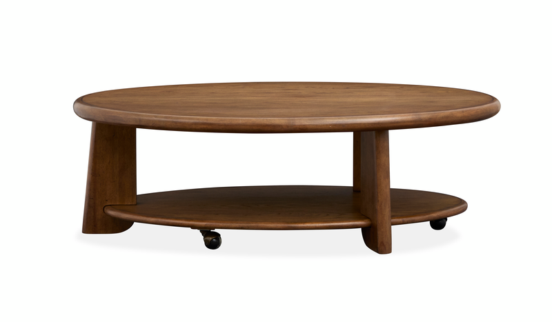 Baltic 30\" Contemporary Coffee Table with Shelf - Tawny Brown