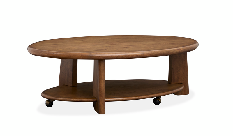 Baltic 30\" Contemporary Coffee Table with Shelf - Tawny Brown