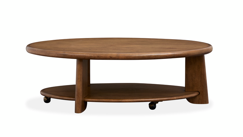 Baltic 30\" Contemporary Coffee Table with Shelf - Tawny Brown