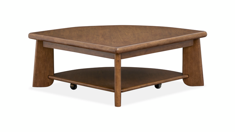 Baltic 38\" Contemporary Lift-Top Coffee Table with Shelf and Casters - Tawny Brown