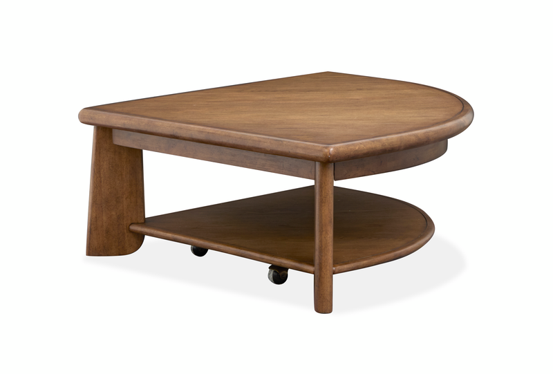Baltic 38\" Contemporary Lift-Top Coffee Table with Shelf and Casters - Tawny Brown