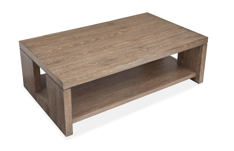 Bukley 50\" Eclectic Rectangular Wood Coffee Table with Bottom Shelf and Casters - Spiced 