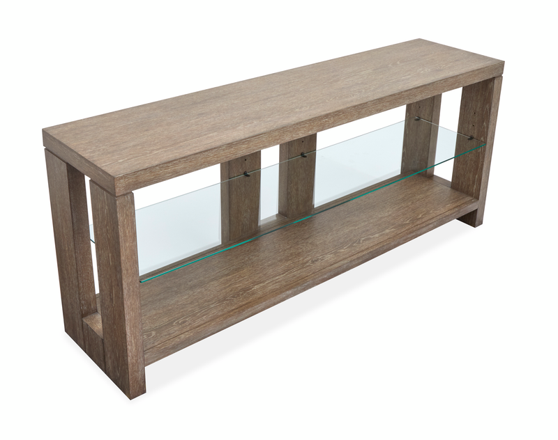 Bukley 64\" Eclectic Wood Sofa Table with Two Shelves - Spiced Brown