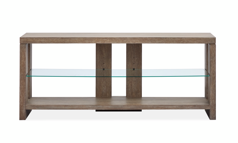 Bukley 64\" Eclectic Wood Sofa Table with Two Shelves - Spiced Brown