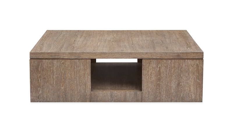 Bukley 54\" Eclectic Square Coffee Table with Bottom Shelf and Casters - Spiced Brown