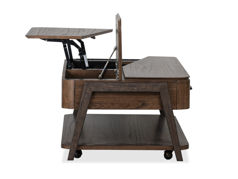 Camdale 52.5\" Lift and Flip Top Coffee Table with Storage - Chocolate