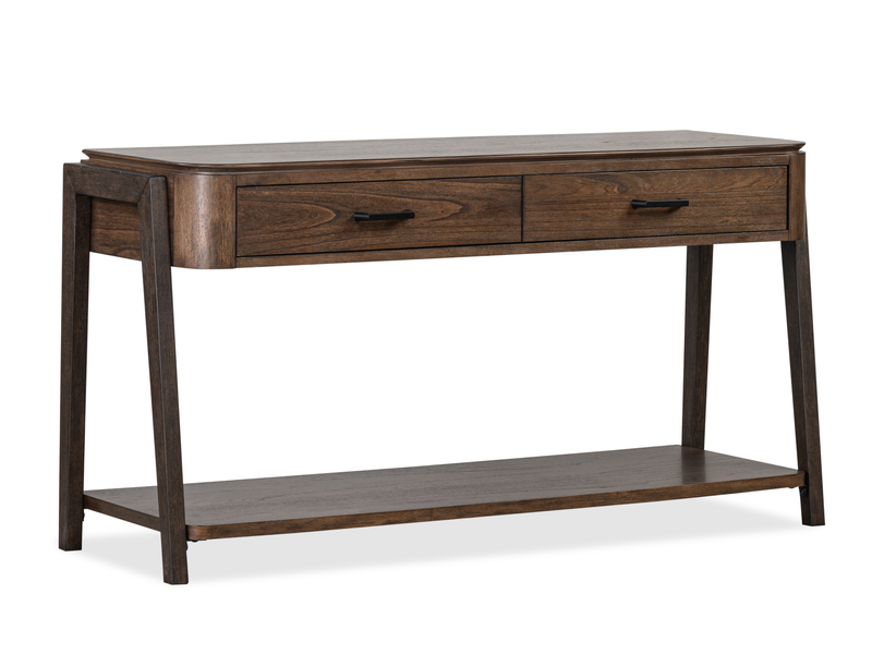 Camdale 54\" Modern Sofa Table with Two Drawers – Chocolate 