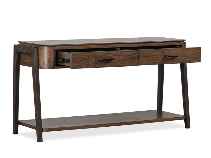 Camdale 54\" Modern Sofa Table with Two Drawers – Chocolate 