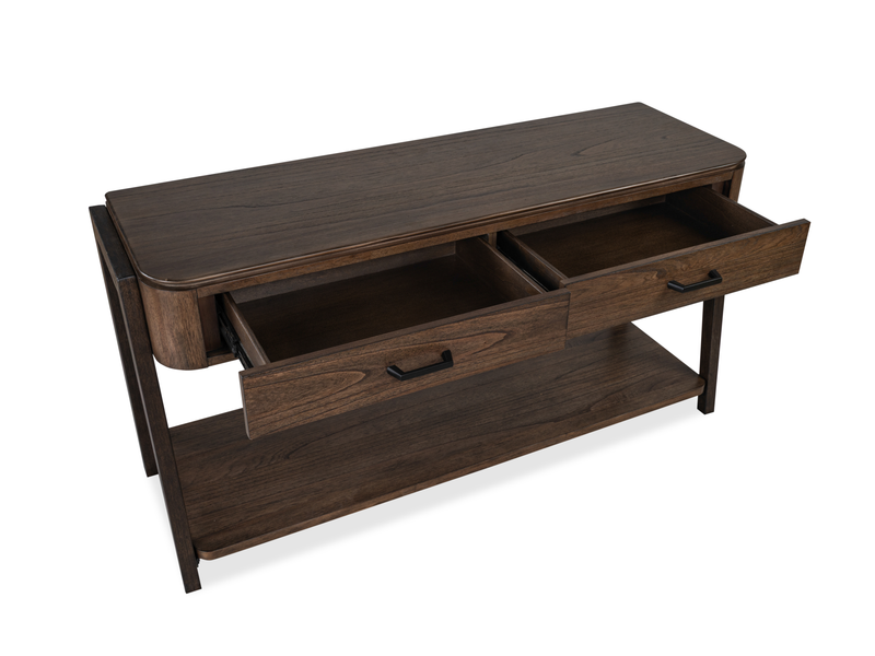 Camdale 54\" Modern Sofa Table with Two Drawers – Chocolate 