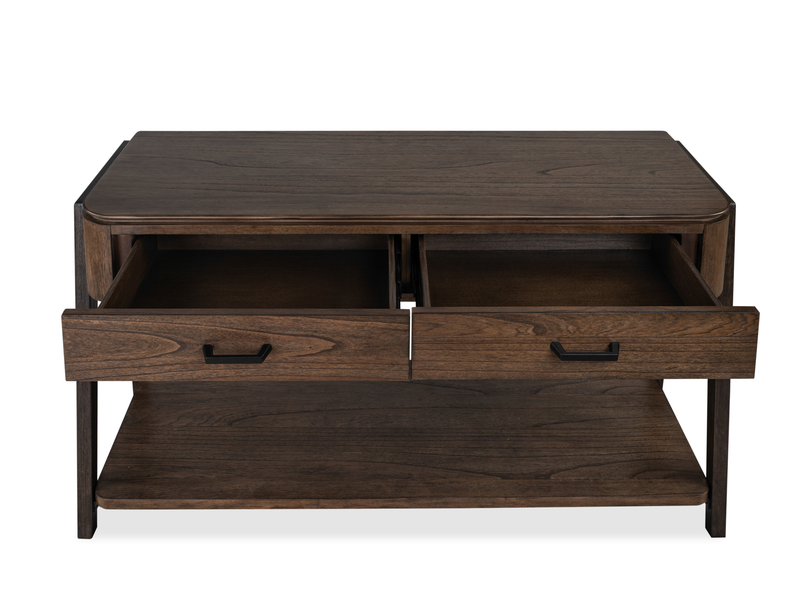 Camdale 54\" Modern Sofa Table with Two Drawers – Chocolate 