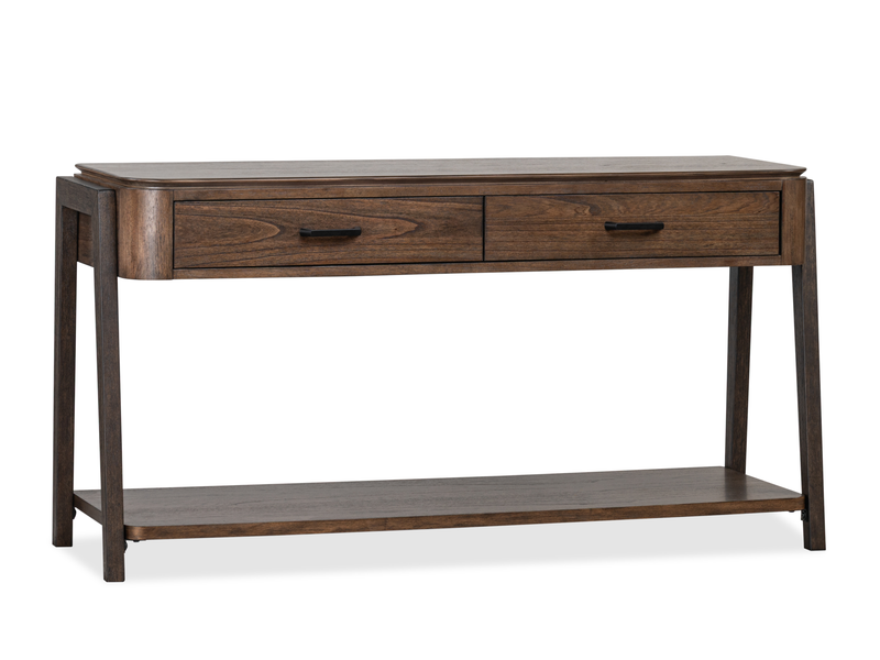 Camdale 54\" Modern Sofa Table with Two Drawers – Chocolate 
