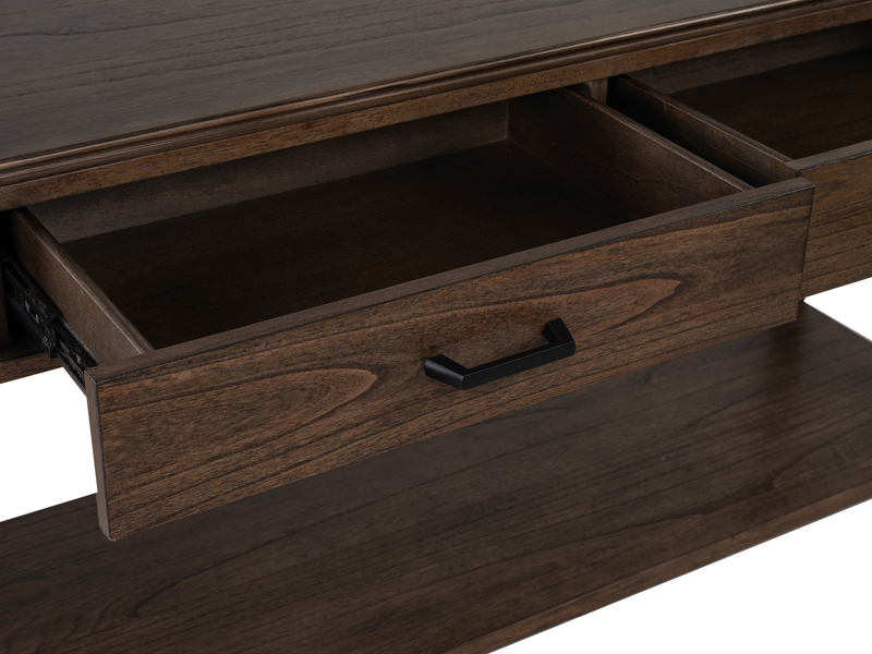 Camdale 54\" Modern Sofa Table with Two Drawers – Chocolate 