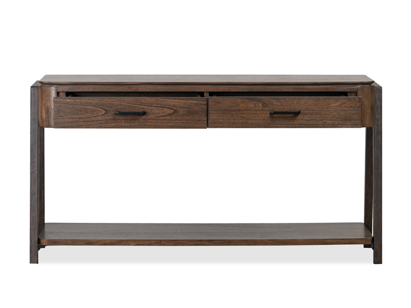 Camdale 54\" Modern Sofa Table with Two Drawers – Chocolate 