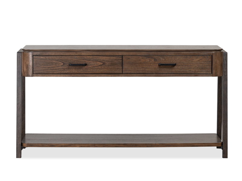 Camdale 54\" Modern Sofa Table with Two Drawers – Chocolate 