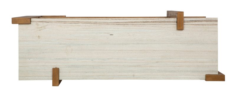 Carlisle 57.5\" Modern Sofa Table with Storage and Faux Granite Top  - Honey Wheat